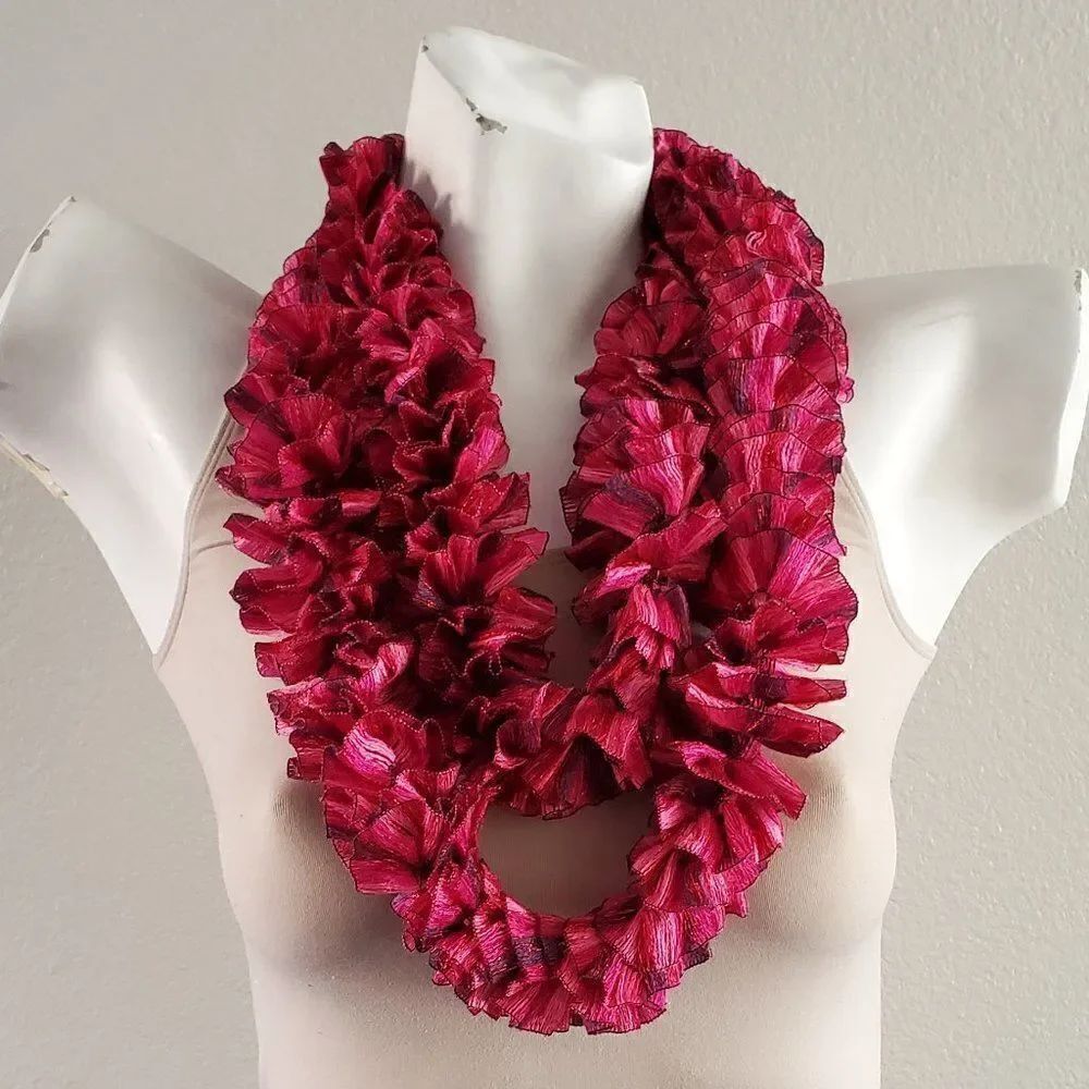 BOGO Scarf Sale - Pink and Purple Ruffle Infinity Scarf